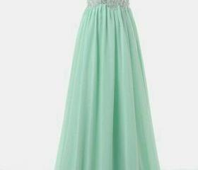 Long Chiffon Beading Prom Dress Evening Dress Bridesmaid Dress Formal ...